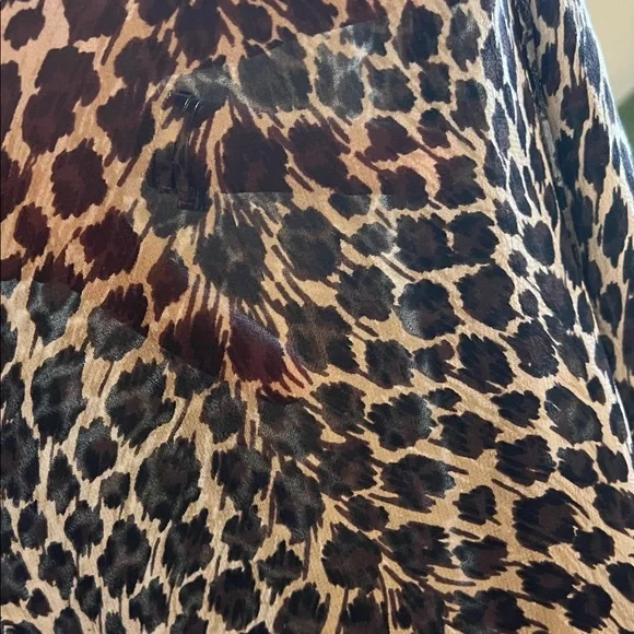 Liz Claiborne Leopard Print Silk Sheer Blouse - Picture 4 of 6